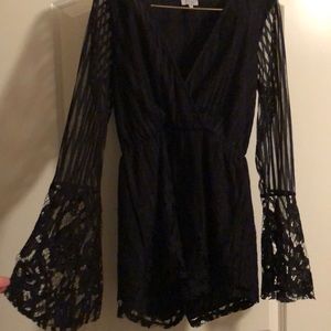 Tobi Pants - Black lace romper Tobi Pants - Black lace romper